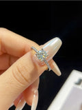 Bague de mariage en argent et moissanite 1-2ct