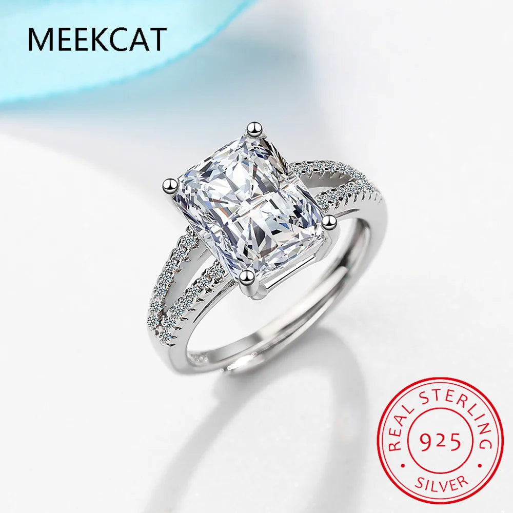 Bague de fiançailles en argent et zircone Meekcat