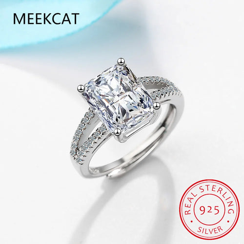 Bague de fiançailles en argent et zircone Meekcat