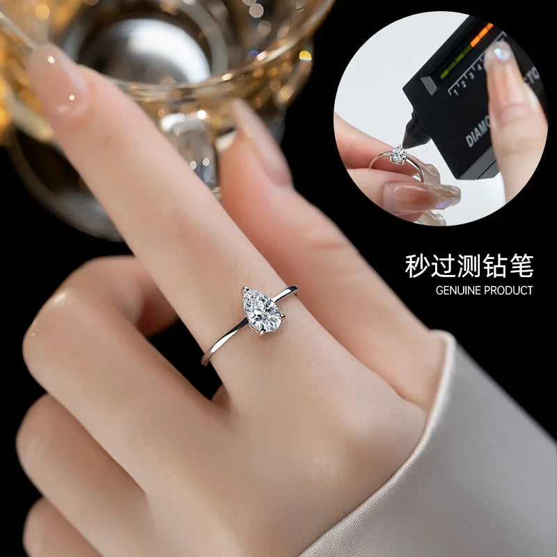 Bague ouverte réglable en argent 925 et moissanite Aiternity