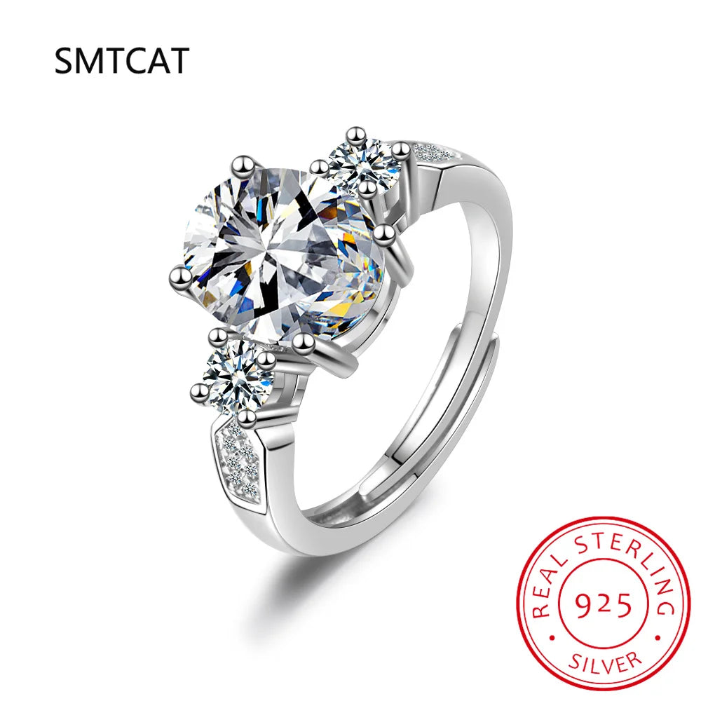 Bague de mariage double halo en argent et or jaune Smtcat