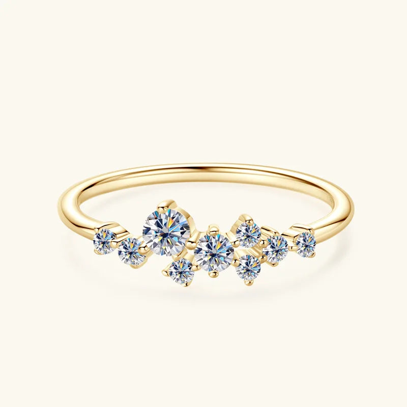 Bague empilable en argent 925 et moissanite rose
