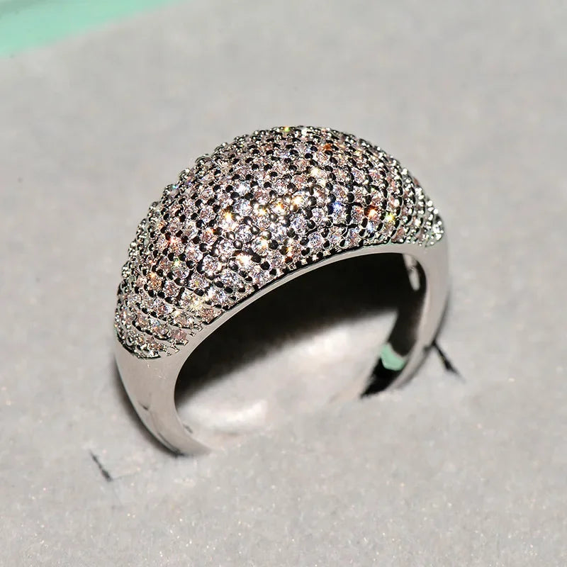 Bague de luxe en or 18k et diamants Diwenfu