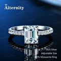Bague ouverte réglable en argent 925 et moissanite Aiternity