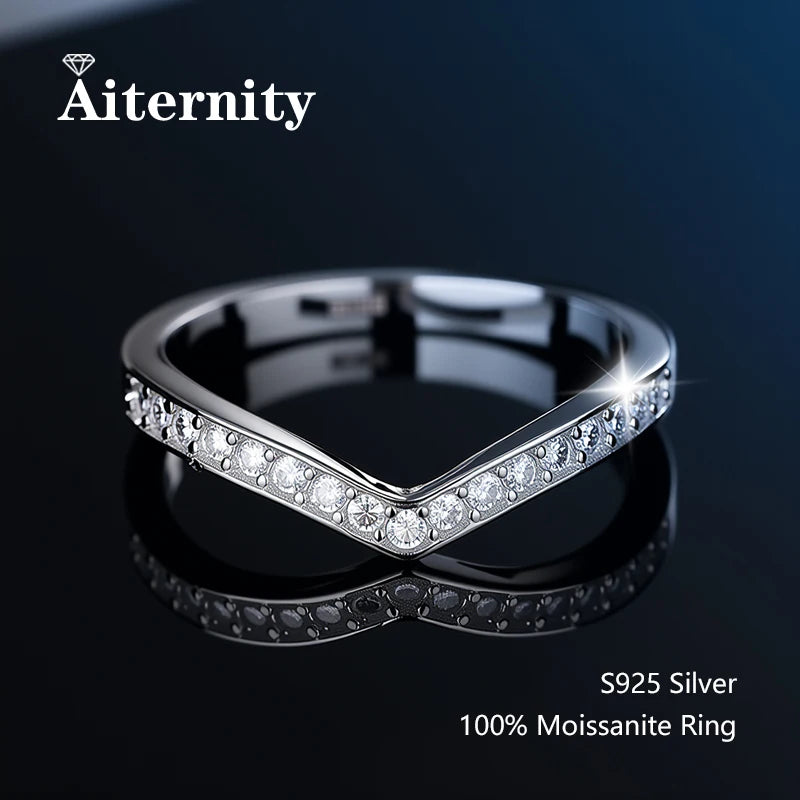 Alliance en argent 925 et moissanite testée au diamant