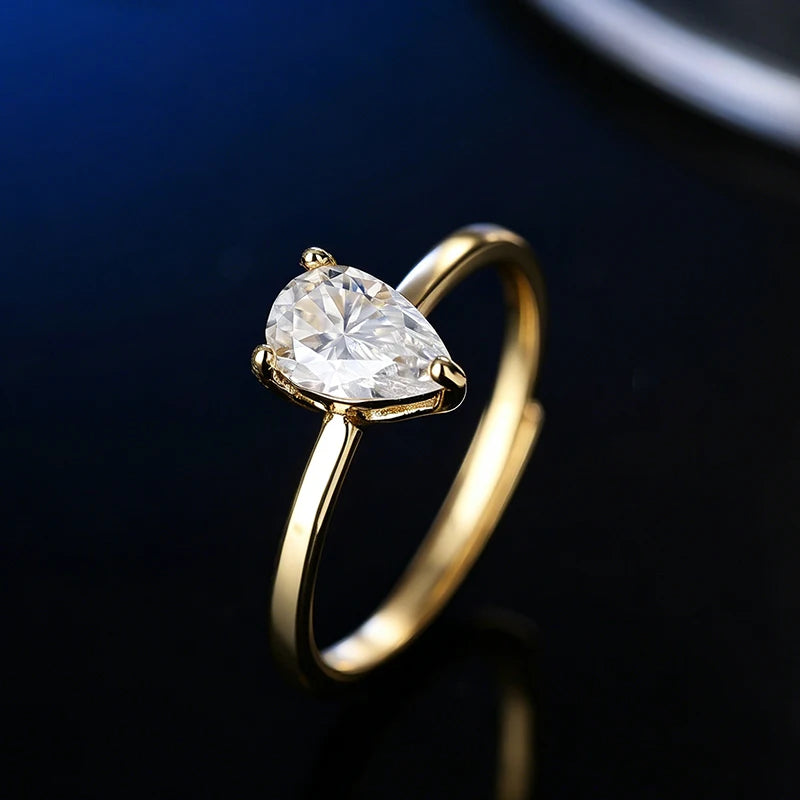 Bague ouverte réglable en argent 925 et moissanite Aiternity