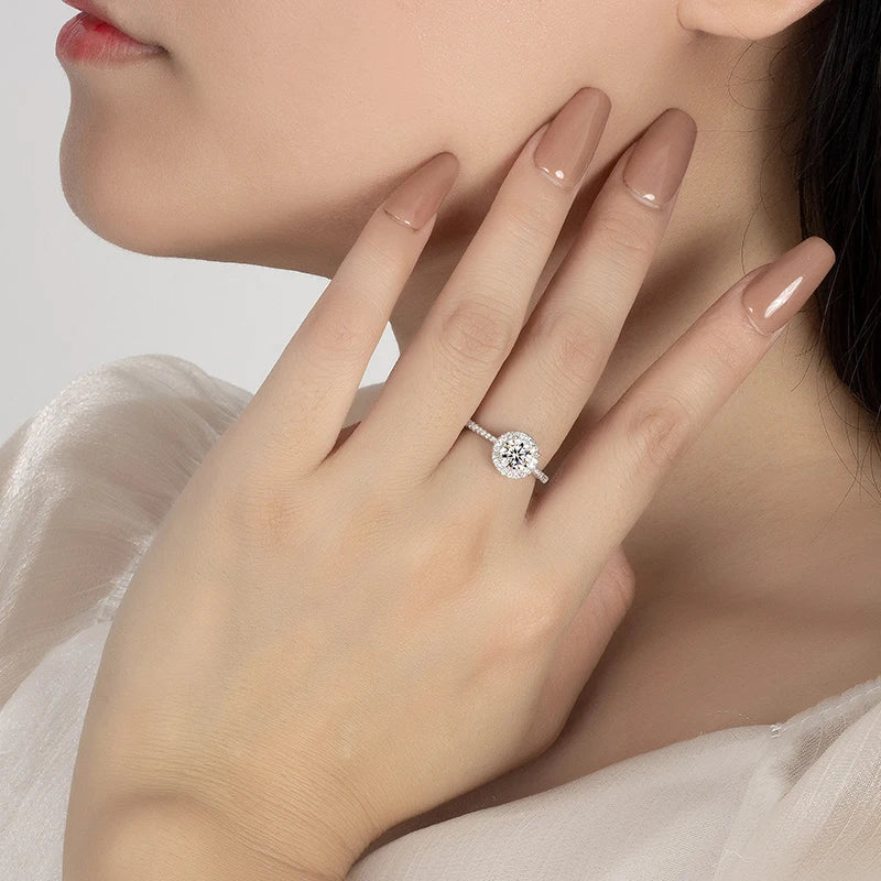 Bague de mariage en argent 925 et moissanite Perfany