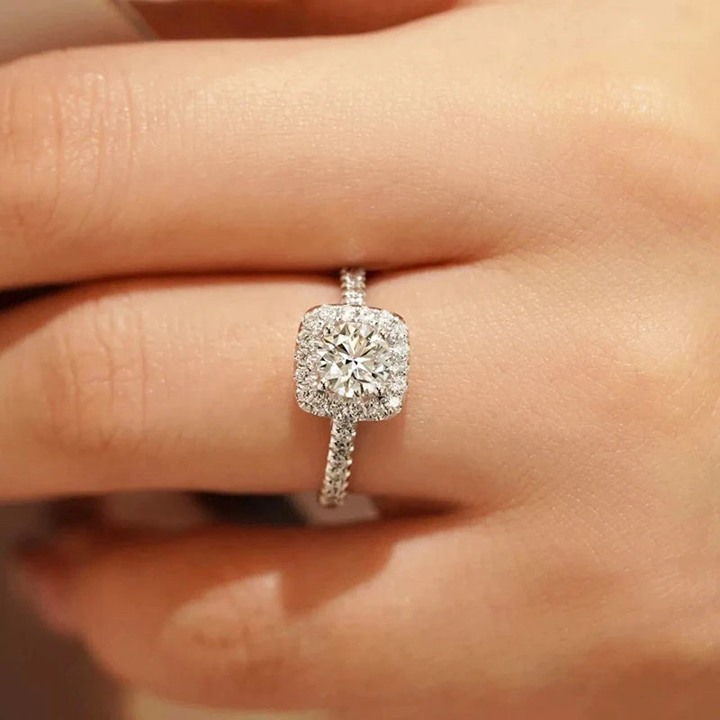 Bague réglable en argent 925 et moissanite Aiternity