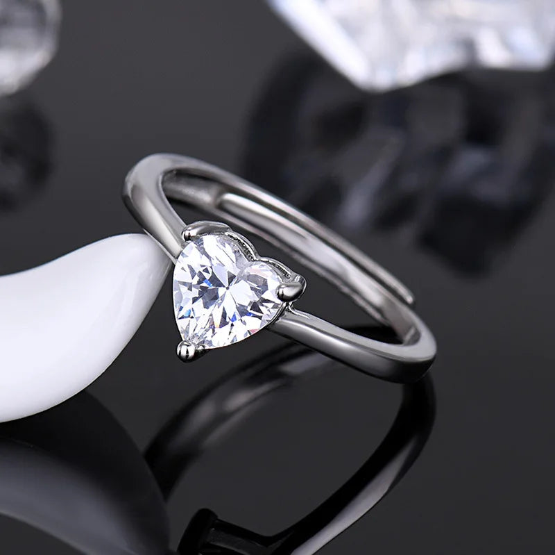 Bague ouverte réglable en argent 925 et moissanite Aiternity