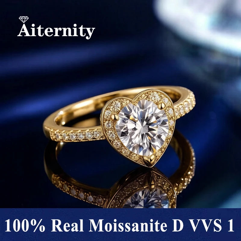 Bague réglable en argent 925 et moissanite Aiternity
