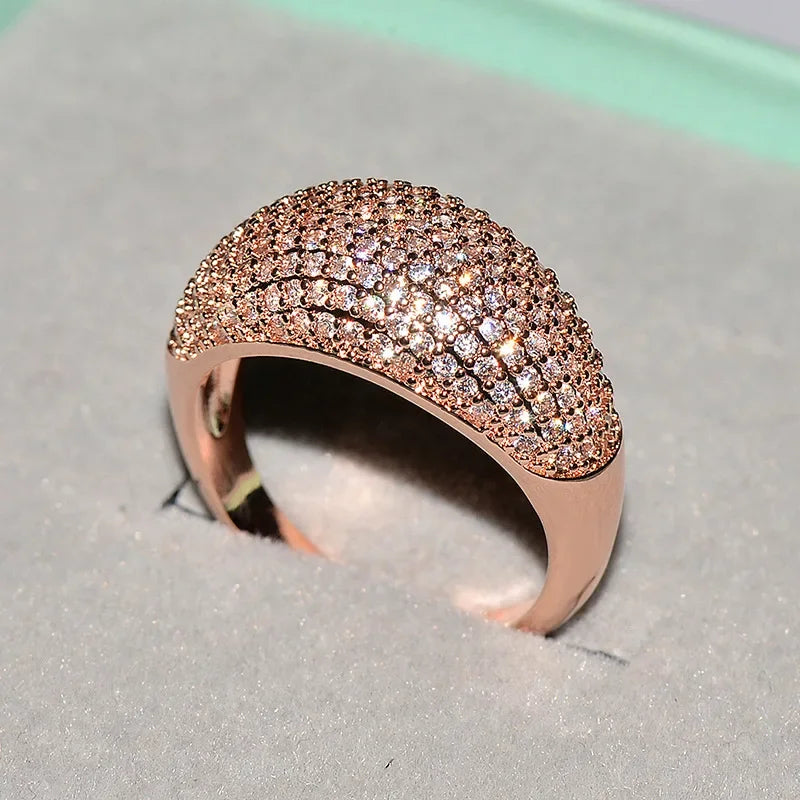 Bague de luxe en or 18k et diamants Diwenfu