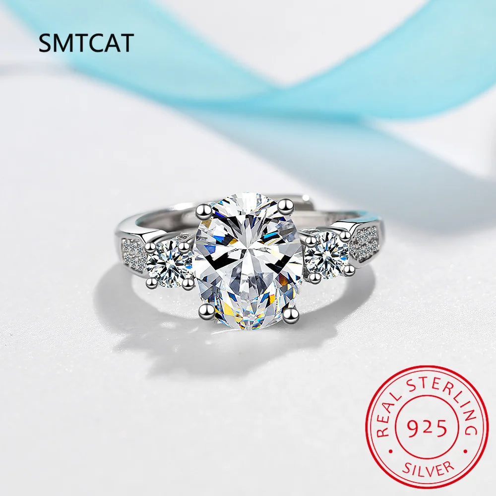 Bague de mariage double halo en argent et or jaune Smtcat