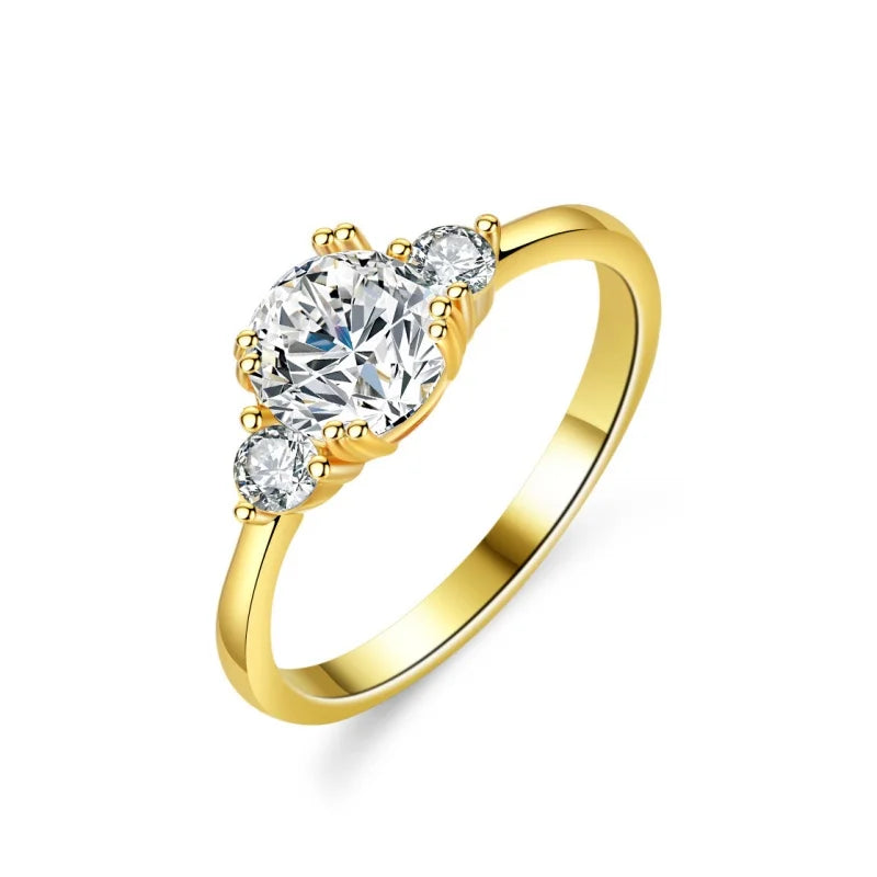 Bague solitaire double halo en argent et moissanite Stylever