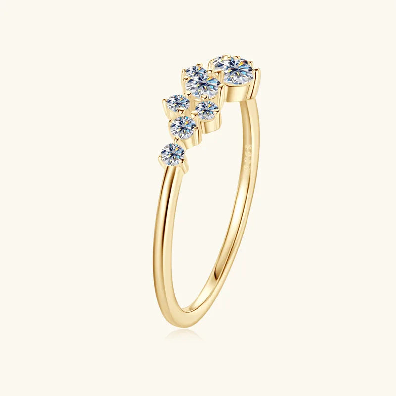 Bague empilable en argent 925 et moissanite rose