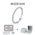 Alliance éternité simple en argent et moissanite Modian