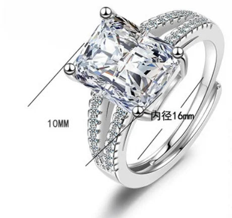 Bague de fiançailles en argent et zircone Meekcat