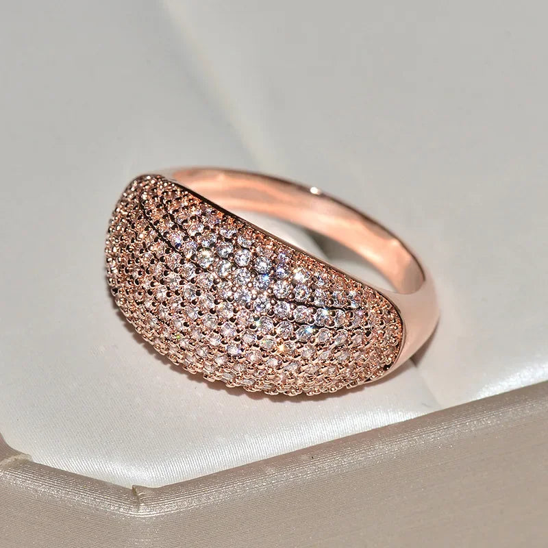 Bague de luxe en or 18k et diamants Diwenfu