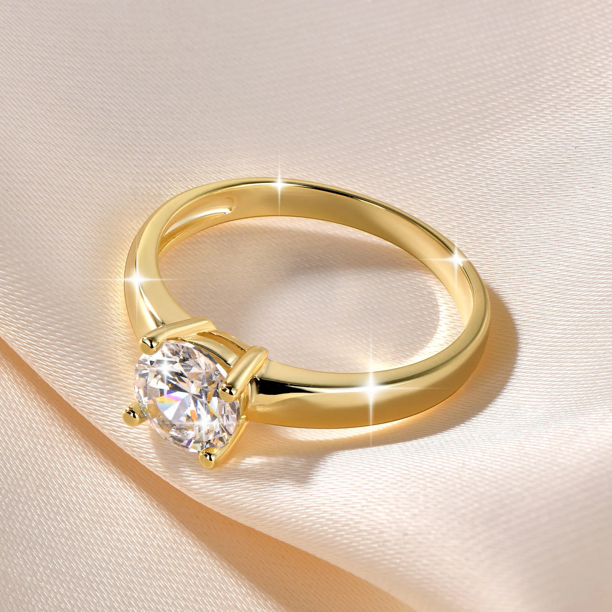 Bague solitaire en moissanite Abestecom