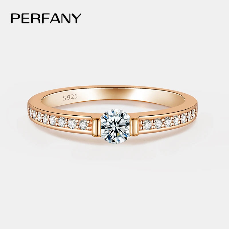 Bague en argent 925 et moissanite 0,3 ct Perfany