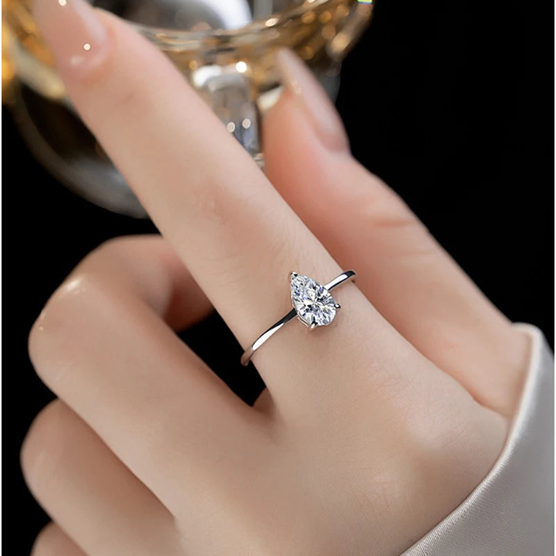 Bague ouverte réglable en argent 925 et moissanite Aiternity