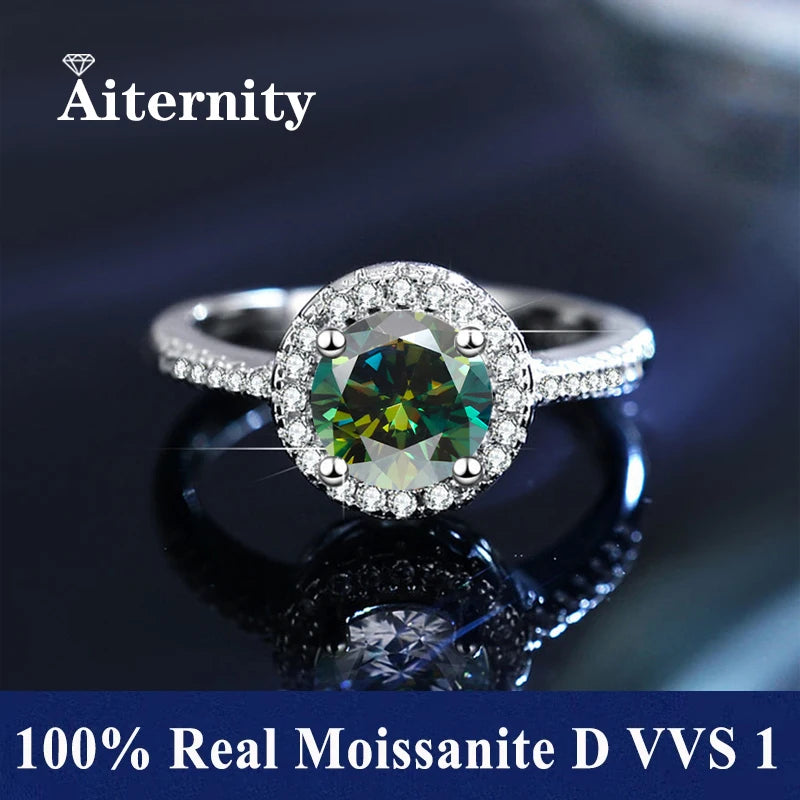 Bague réglable en argent 925 et moissanite Aiternity