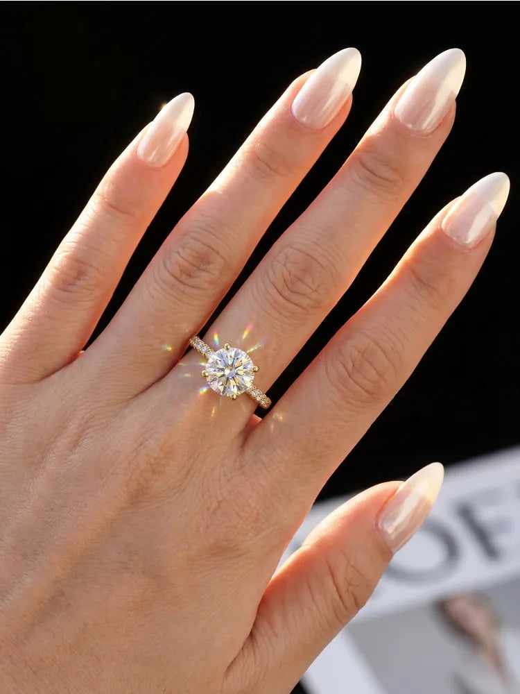 Bague de mariage en argent et moissanite 1-2ct