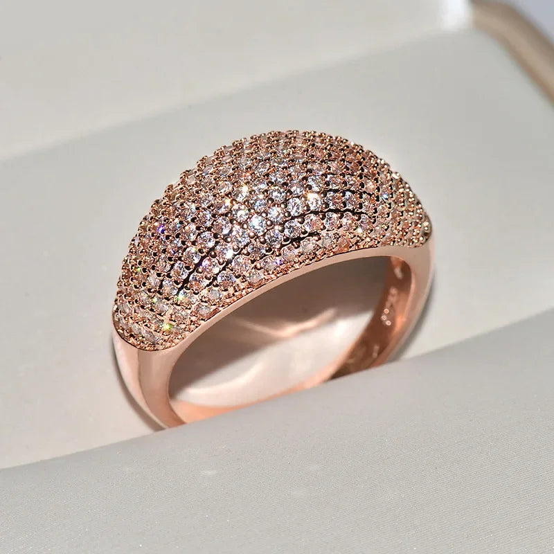 Bague de luxe en or 18k et diamants Diwenfu