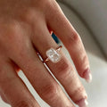 Bague de mariage rectangulaire en argent 925 et moissanite