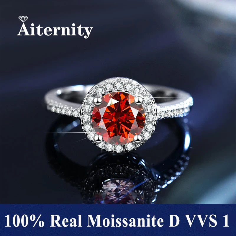 Bague réglable en argent 925 et moissanite Aiternity
