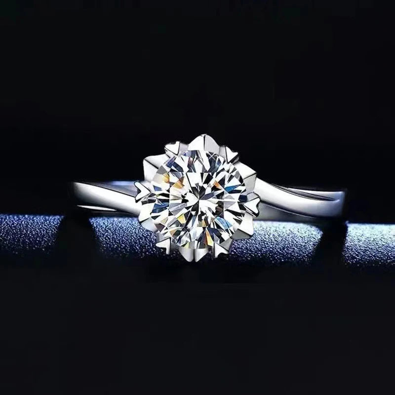 Bague réglable en argent 925 et moissanite 1ct Aiternity