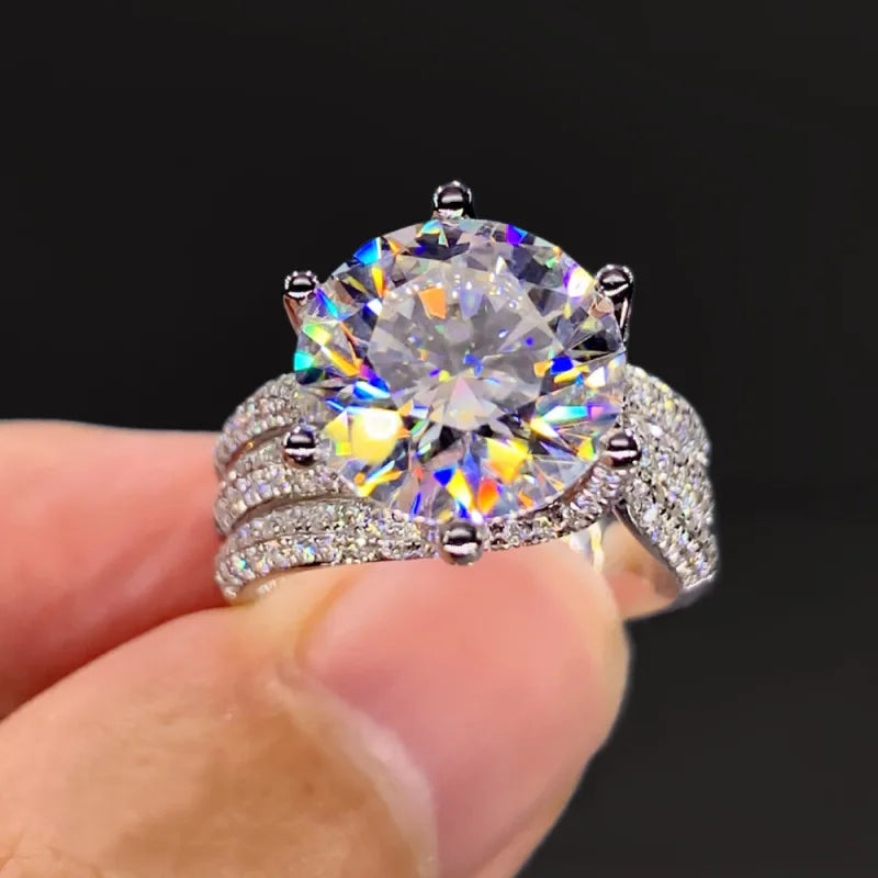 Bague de luxe en argent 925 et moissanite
