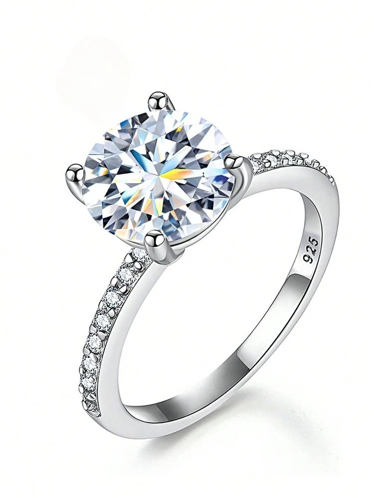 Bague de mariage en argent et moissanite 1-2ct