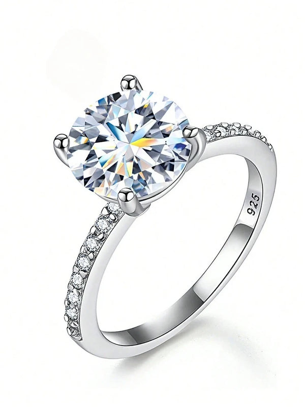 Bague de mariage en argent et moissanite